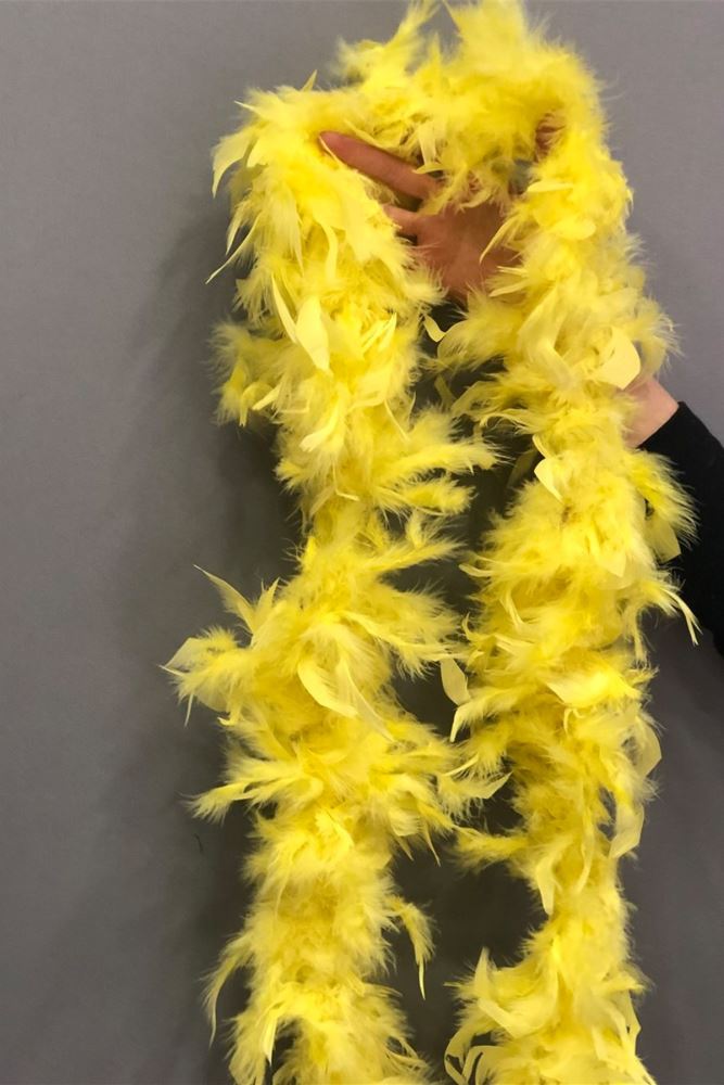 Dozen Yellow 20s Style Feather Boas