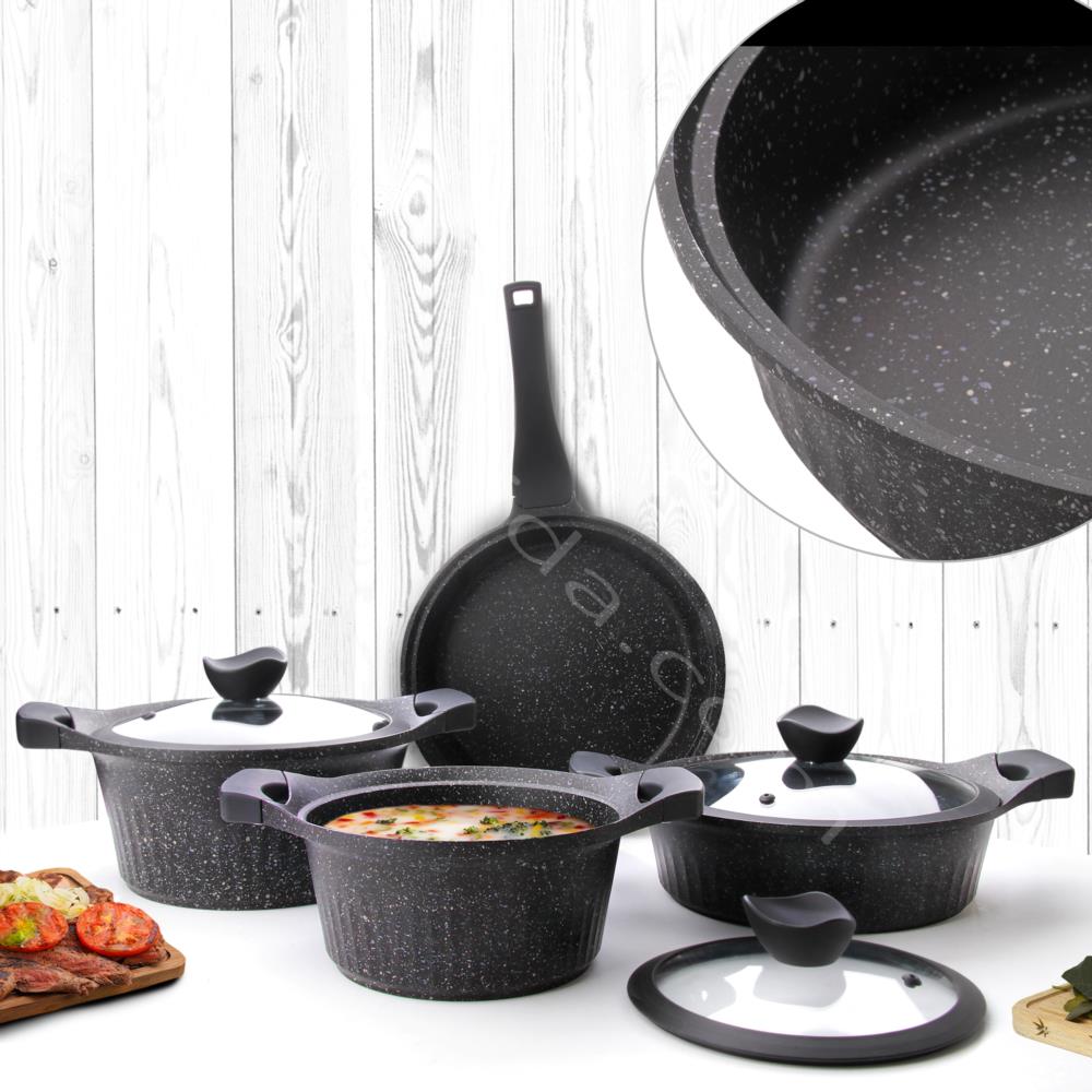 Falez Coolline 7 Parça Graplus Döküm Granit Tencere Seti COL 3002.