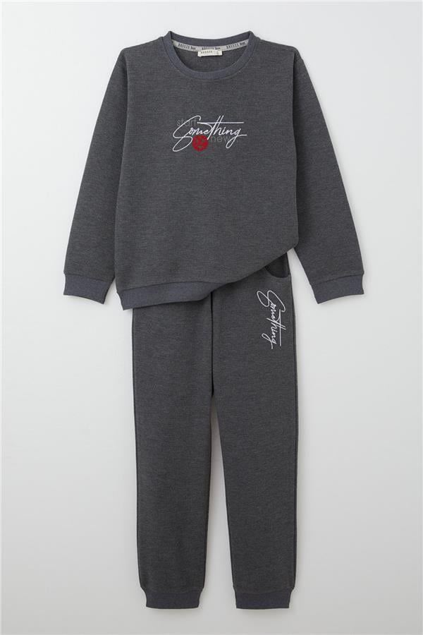 BRE Breeze Boys' Tracksuit Motivation Themed with Pockets 4-8 Years, Beige - London main image 0