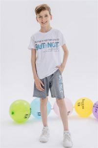 Breeze Boys Shorts Set Text Printed Ecru Age 9