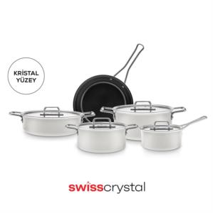 Karaca Swiss Crystal Mastermaid 9 Parça İndüksiyon Tabanlı Tencere Seti Cream