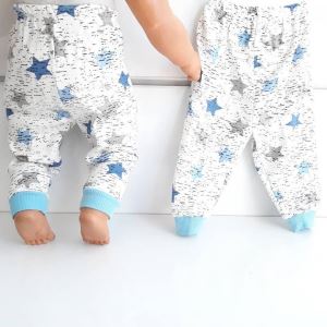Yıldızlı Mavi Tek Alt Bebek Penye Pijama