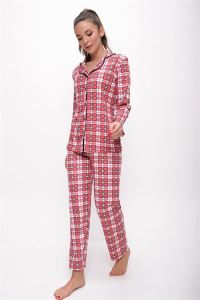 Kareli Pijama Takımı Kırmızı