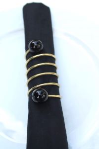 6 Adet Black Gold Steel Peçete Yüzüğü