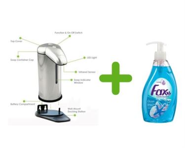 Sensörlü Fotoselli Sıvı Sabunluk 14x10x22cm Ve 1 Adet 400 ml Sıvı Sabun