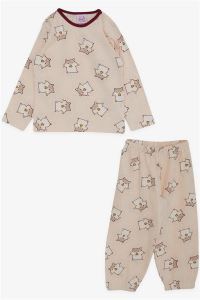 Breeze Kız Bebek Pijama Takımı Sevimli Hamster Desenli Pudra (9 Ay-1 Yaş)