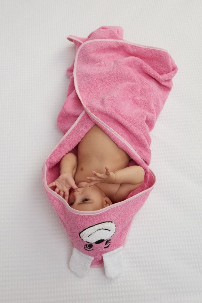 Pupy Bear Cotton Hooded Girl-Boy Newborn Baby Swaddle Towel