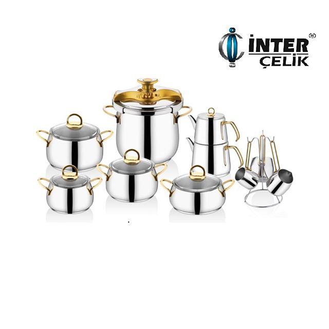inter hanzade gold çeyiz seti 18 parça.