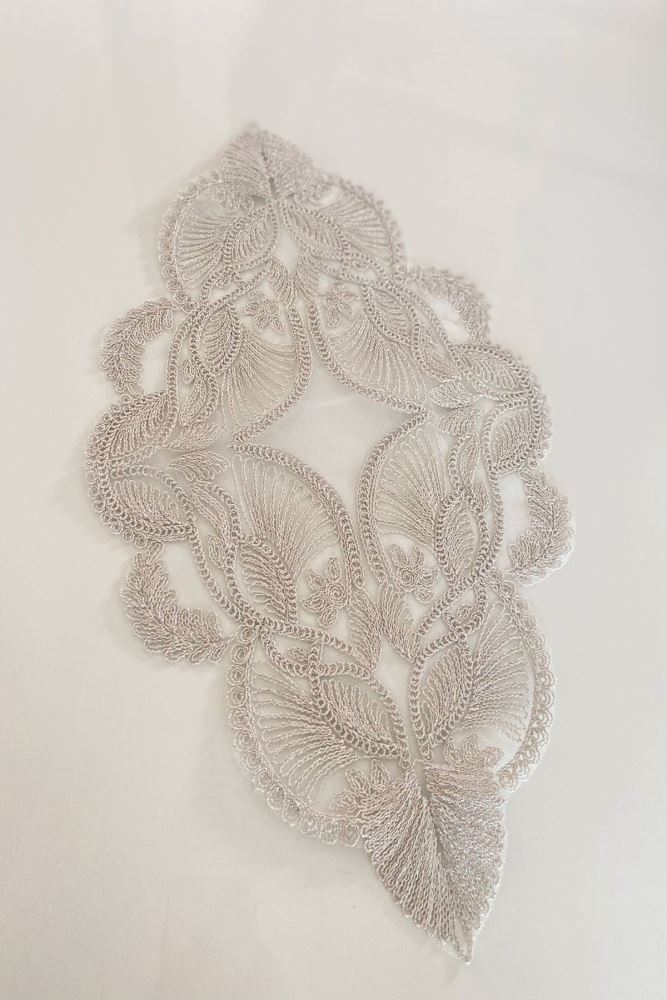 Modern Gümüş Parıltılı Sehpa &amp; Tepsi Örtüsü (Çeyizlik)