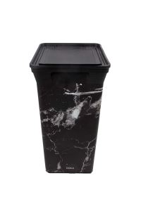 QUTU Trashbin Black Marble 40 Litre Plastik Çöp Kovası