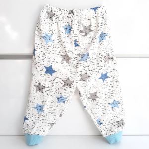 Yıldızlı Mavi Tek Alt Bebek Penye Pijama