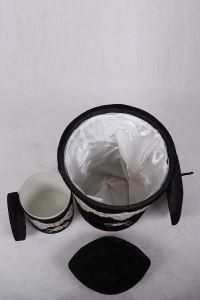 Bonny Home Aplique Lux Siyah 6 Prç Çeyizlik Banyo Kirli Çamaşır Sepeti Seti & Banyo Paspası Seti
