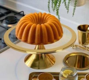 Arya Ayaklı Kek ve Pasta Standı Servis Sunumluk 30 cm Gold Renk