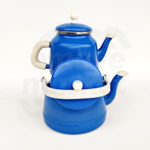 Alev Vintage Emaye Çaydanlık Mavi 