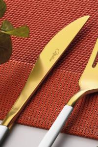 Kalben Amore White Touch Titanyum Mat Gold Renk 7 Parça Tek Kişilik ÇKB Seti