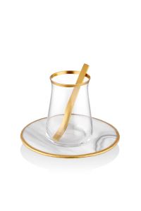 The mia modern slim çay kaşık - 6 lı çay kaşığı parlak gold