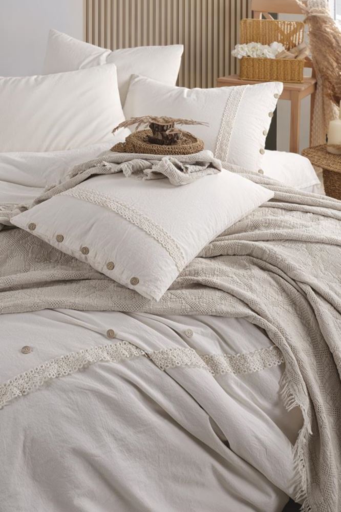 Grace 7-delige dekbedovertrekset van 100 katoen tweepersoons piqué