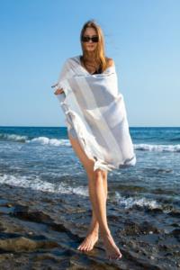 Yg Home Cotton 100x180cm Peshtemal Beach Towel Dante Beige