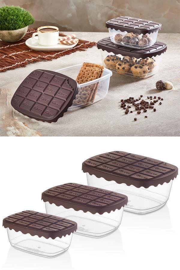 Bayev 3'lü Choco Box Saklama Kabı Seti Sc-4276.