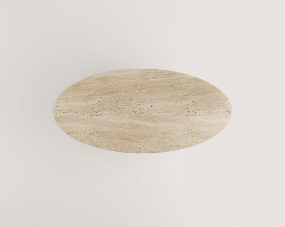 Modest Concept Conical Oval -Travertine Dining Table.