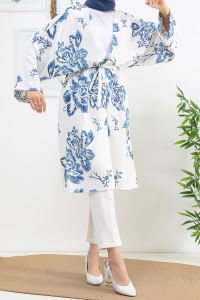 SUDEM Desenli Aerobin Kimono_Mavi