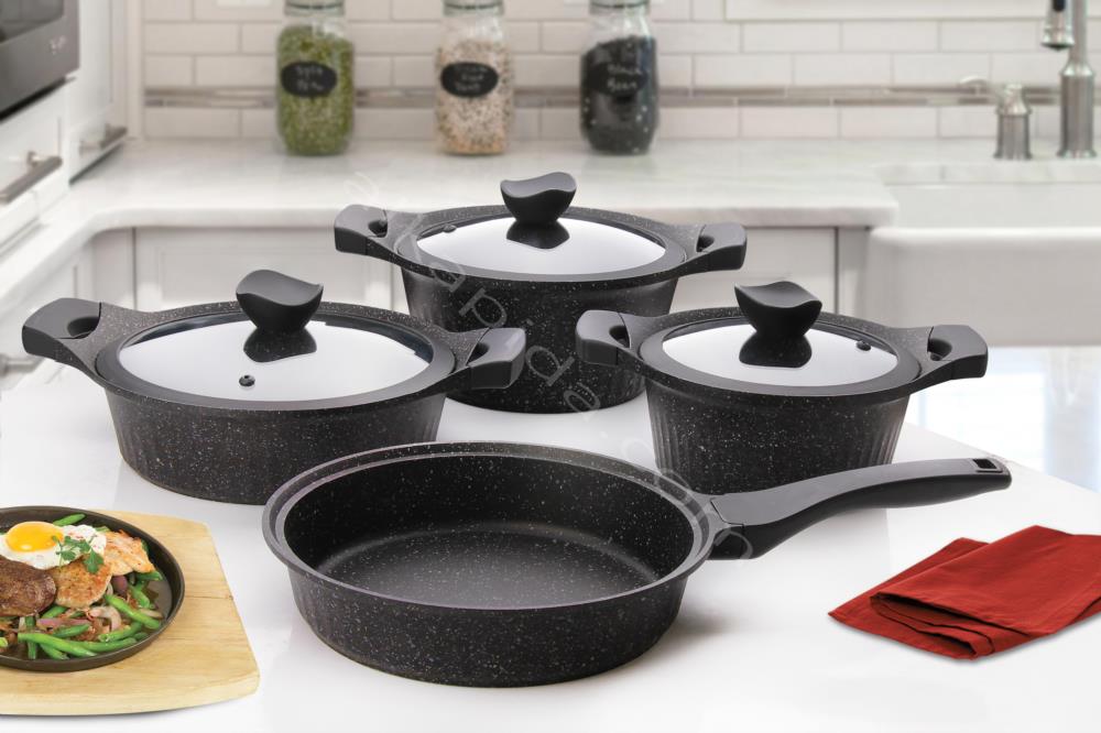 Falez Coolline 7 Parça Graplus Döküm Granit Tencere Seti COL 3002.