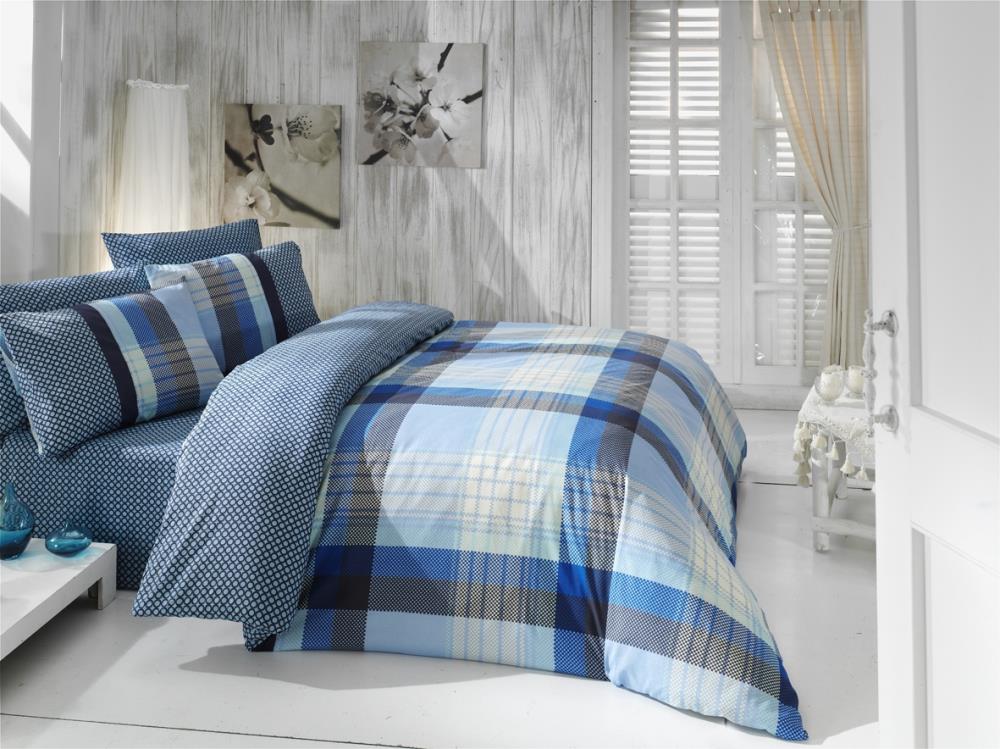 Cotton Life Tek Kisilik Berry Mavi Nevresim Takimi Alkapida Com