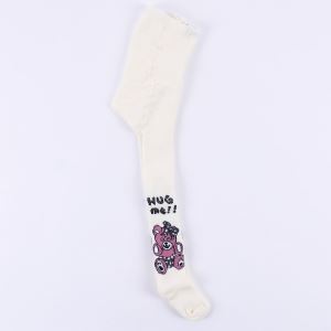 Kız Bebek Ekru Ayıcıklı Havlu Külotlu Çorap