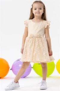 Breeze Girls Dress Bow Tulle Laced Cream Age 45
