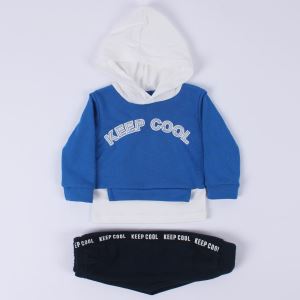 Erkek Bebek Mavi Laci Keep Cool Yazılı Kapşonlu 2