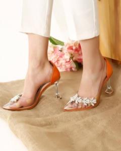 Cinderella Taş İşlemeli Şeffaf Topuklu Kadın Ayakkabı
