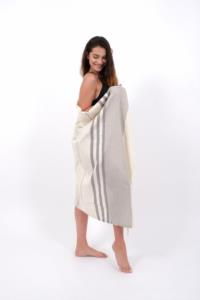 Yg Home Cotton 100x180cm Peshtemal Beach Towel Sofia Cream