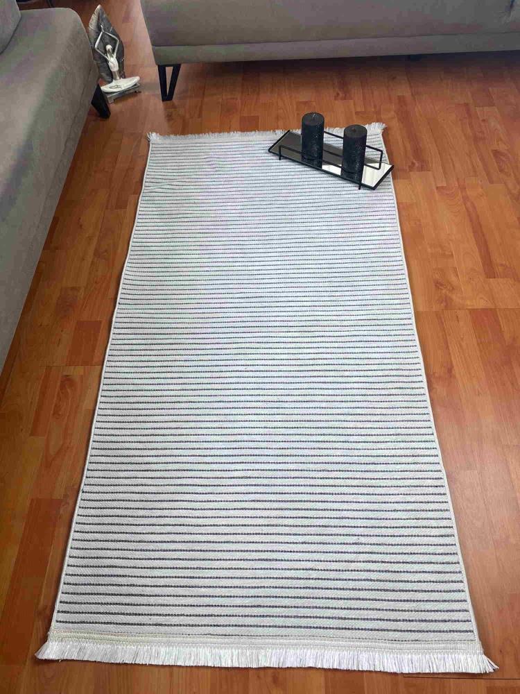 Rovigo Home Modern Chenille Woven Runner Jacquard SR White RVG8504.