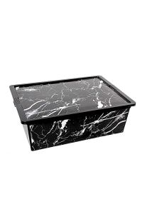 Qutu Trend Box Black Marble Dekoratif Saklama Kutusu- 25 L 8695737107652