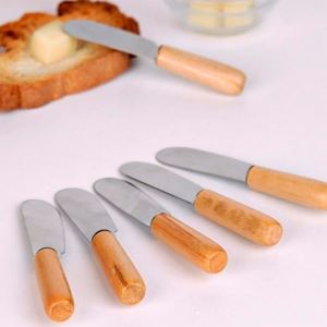 Piev Ahşap Saplı 6’lı Kahvaltı Tereyağı Bal Reçel Çikolata Sürme Bıçağı Piev