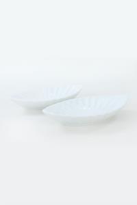 Keramika Beyaz Midye Kayık Tabak 25 Cm 2 Adet