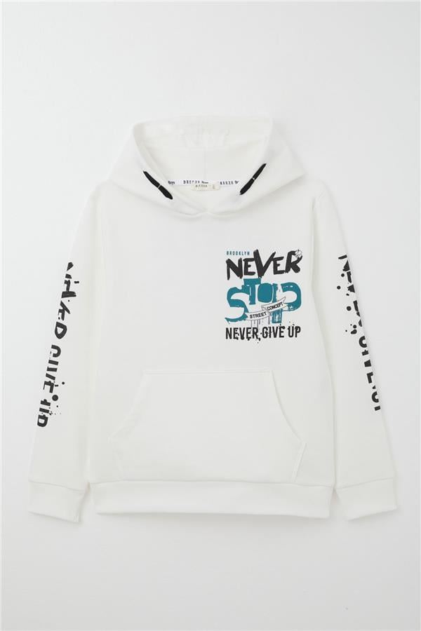 Uniseks sweatshirt in rood en grijs, met kangoeroezak, capuchon met