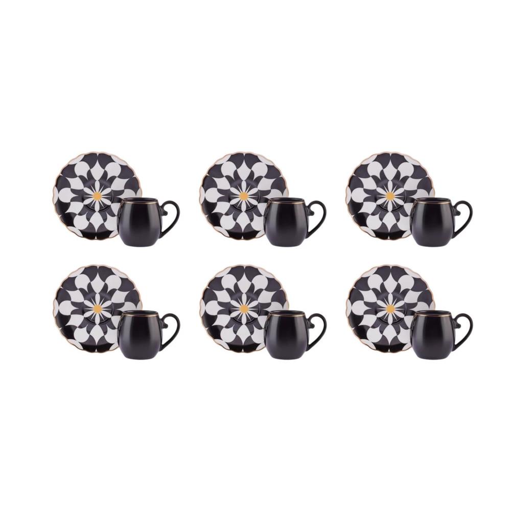 Set Tasses Café Karaca Set De Tasses à Café - 6 Tasses 90ml Soucoupes - Porcelaine - Design Unique Karaca Willow