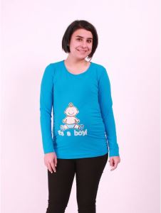 Hamile Its A Boy Uzun Kol Esprili T-shirt