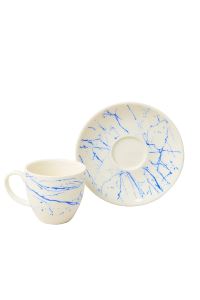 Vivamaison Marble Vivamaison Porselen Kahve Fincanı Seti Beyaz Mavi