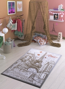 Confetti Paris Street Gri Oymalı Çocuk Halısı-133x190 cm 