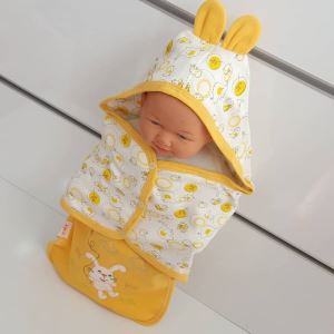 Tavşanlı Sarı Bebek Kundak Battaniye