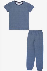 Breeze Boys Pajama Set Patterned Navy Blue Age 46