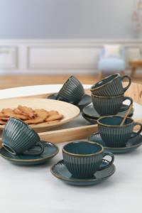 Keramika Azure  Myra Çay Takımı 12 Parça 6 Kişilik 