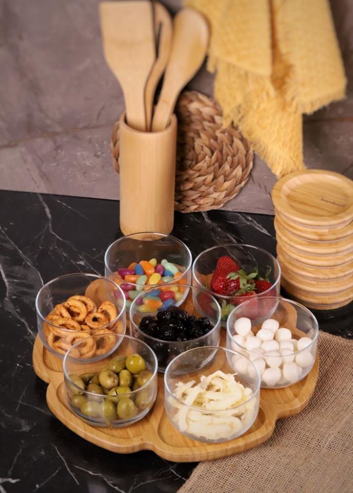 Bambum Duo 300ml 7-Piece Rotating Service Bamboo Silicone Lid