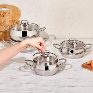 Karaca Nisa Induction Steel Cookware Set 8 Pieces