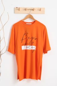 DESTNY Today Baskılı T-Shirt_Orange