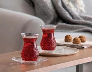 Paşabahçe timeless kesme kristal çay bardağı seti takımı - 12 parça çay seti 96992