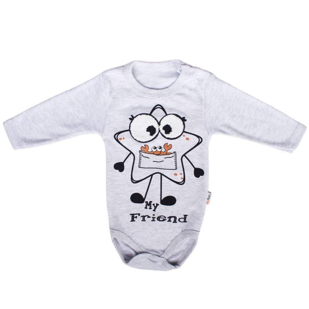 Uniseks bodysuit met lange mouwen en