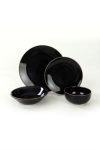 Keramika Ege Siyah Gold Yemek Takımı 24 Parça 6 Kişilik